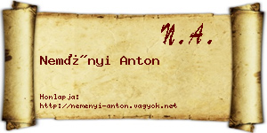 Neményi Anton névjegykártya